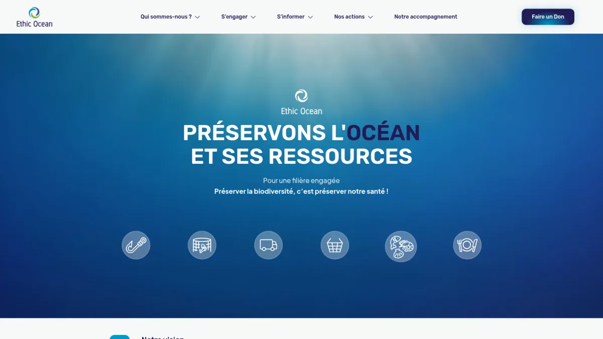Site web de l'association Ethic Ocean