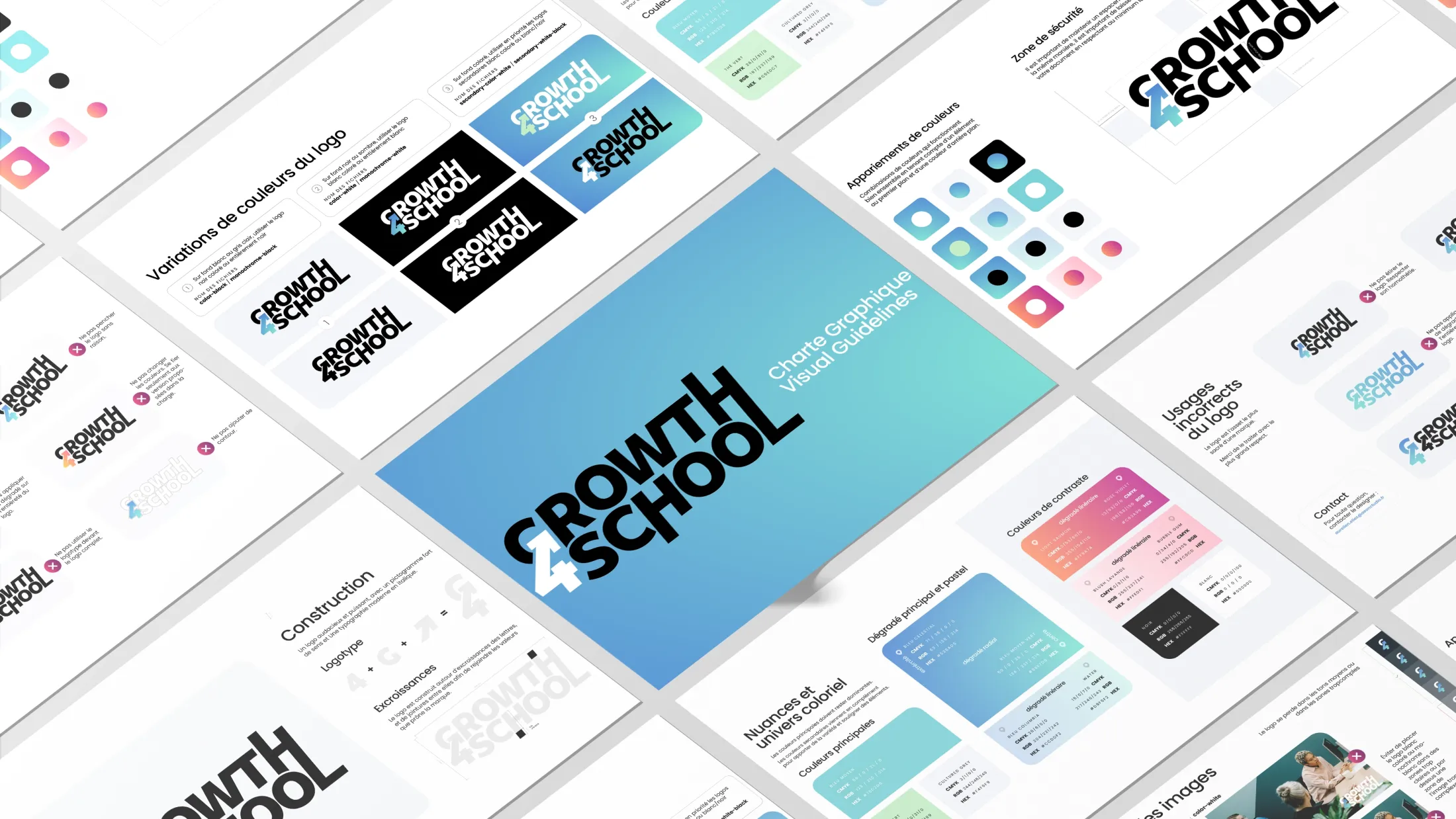 Logo et charte graphique créés pour Growth 4 School