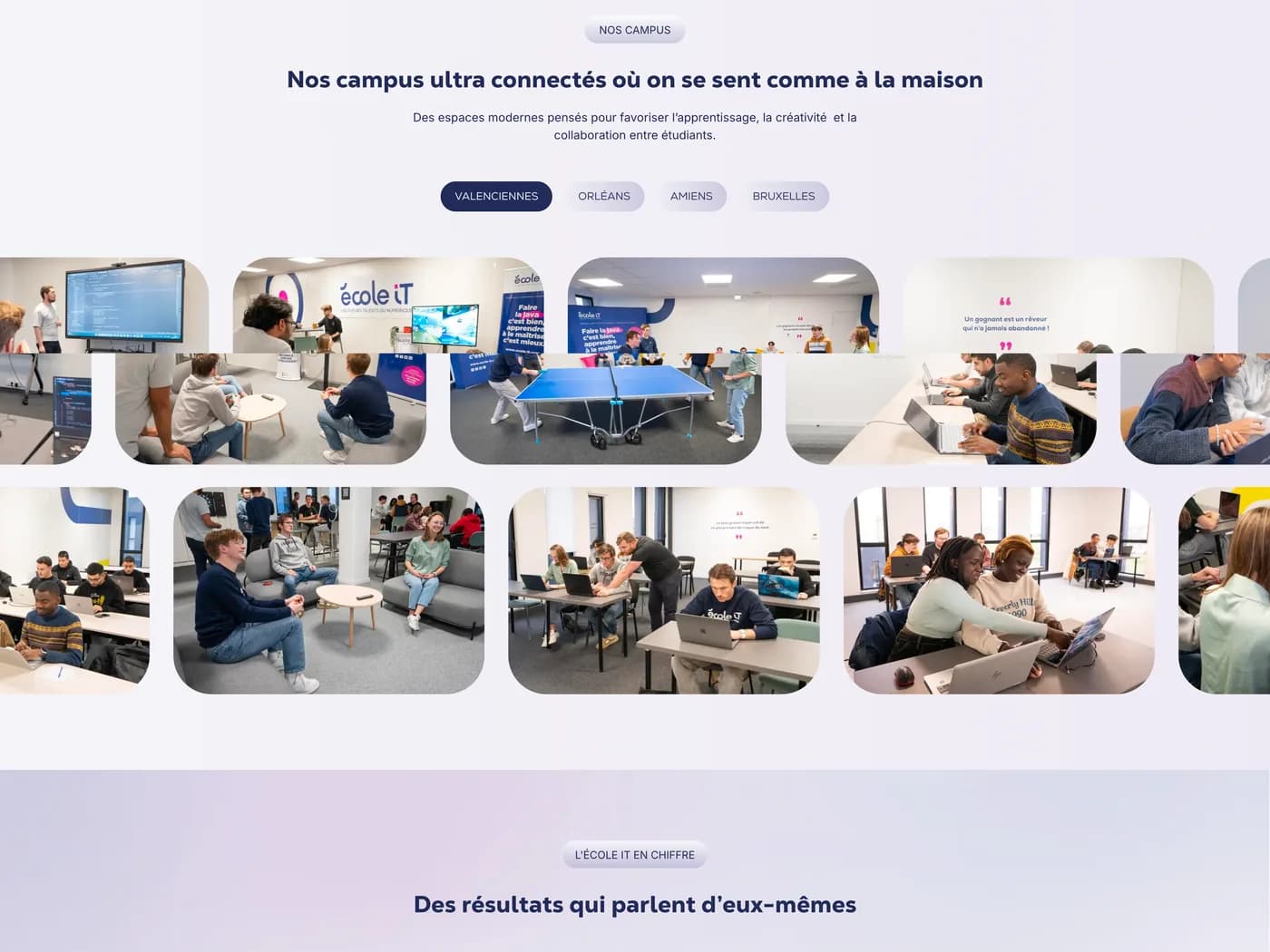Web-design du site École IT