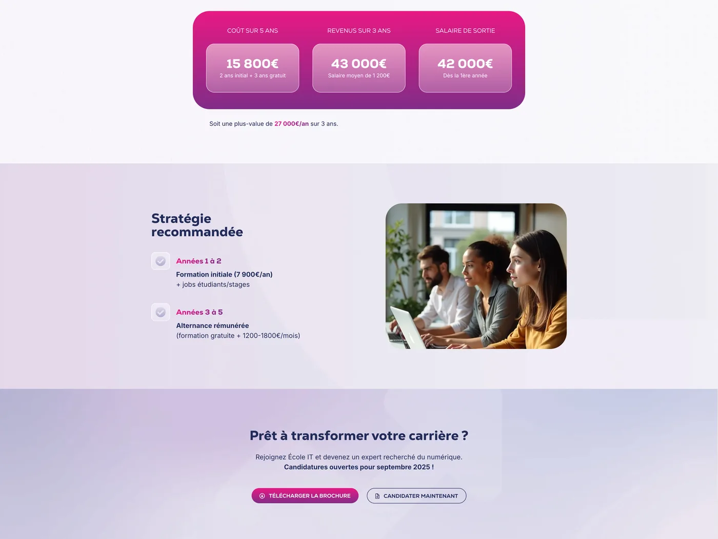 Web-design du site École IT