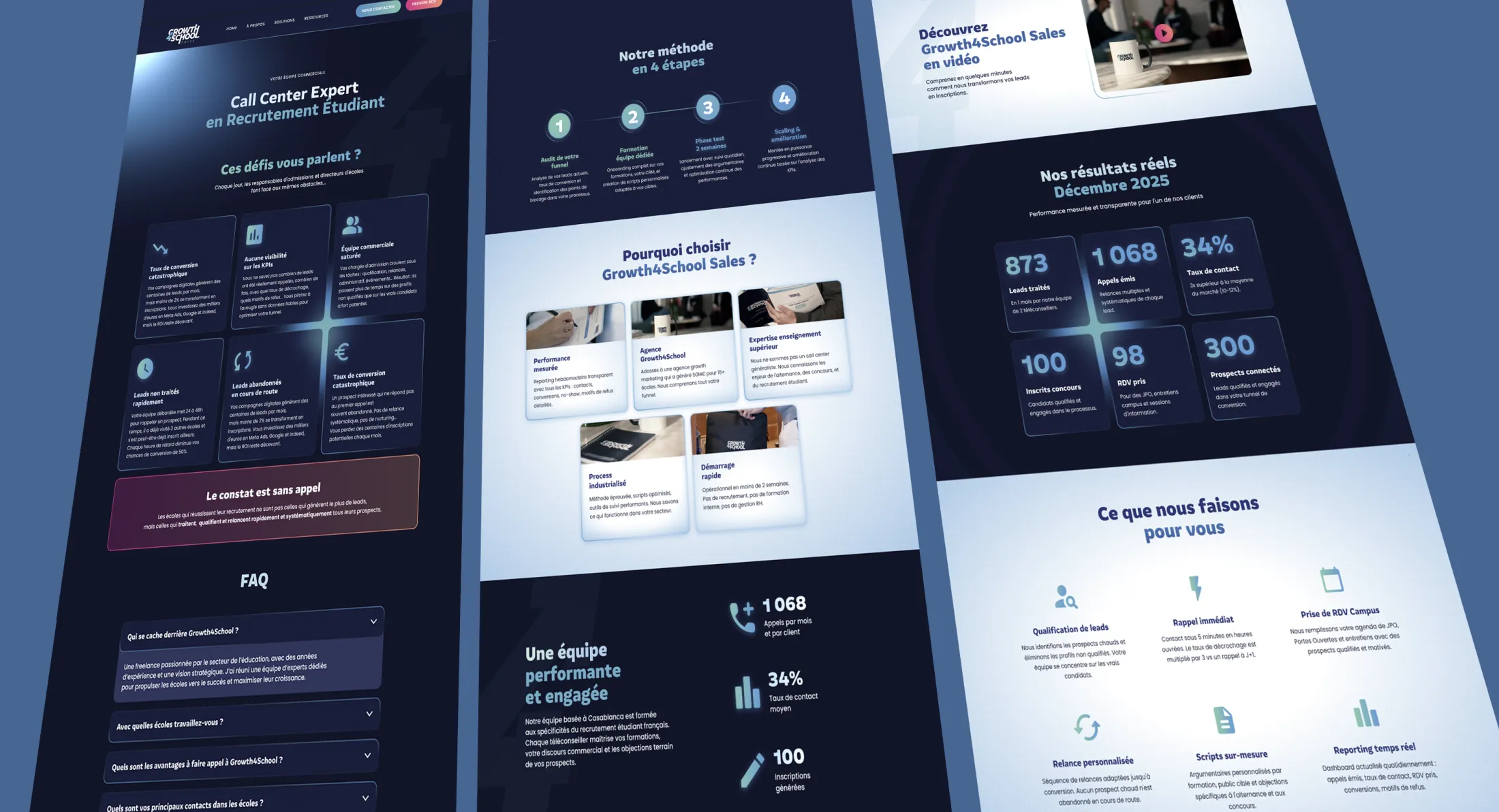 Web-design du site Growth4School Sales